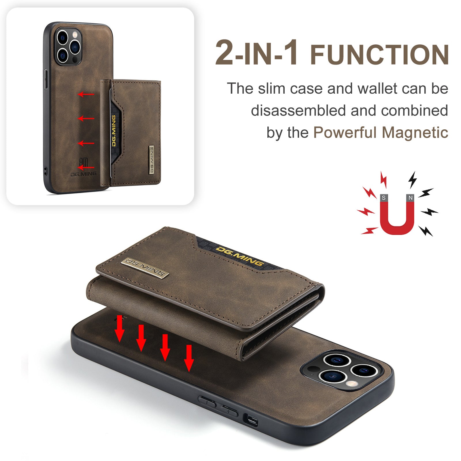 Magnetic Card Holder Split Phone Case