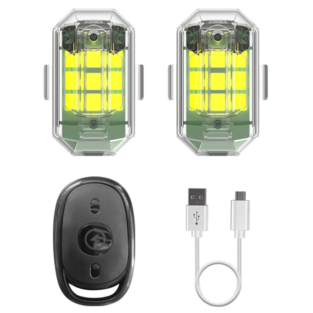 High Brightness Wireless LED Strobe Light + Remote (7 Light Colors + 30 Light Modes)