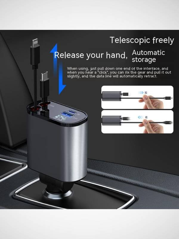 FAST 100W Car Phone Charger Lighter USB And TYPE-C Adapter