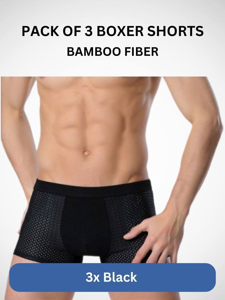 3 Bamboo Fiber Boxer Shorts - For All-Day Comfort