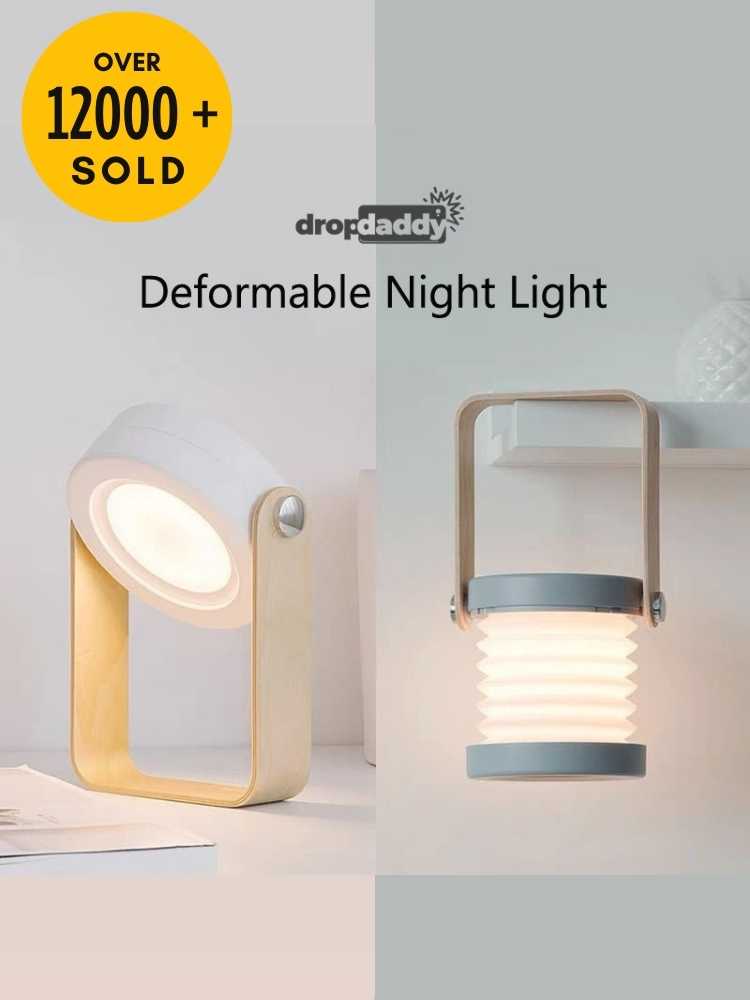 DropDaddy Foldable LED Night Lamp - USB Rechargeable & Touch Dimmable