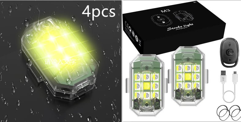 Luz estroboscópica LED inalámbrica de alto brillo + control remoto (7 colores de luz + 30 modos de luz)